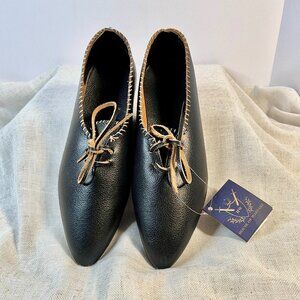 House of Warfare Black Leather Medieval lace-up Shoes – Authentic LARP
